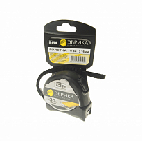 Рулетка ER-47316 3м 16мм BLACK металл. корпус с одним фиксатором с держателем ЭВРИКА/1/12/120